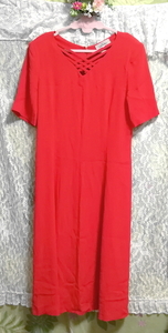 Red red short sleeve negligee nightgown tunic skirt dress, tunic, short sleeve, m size