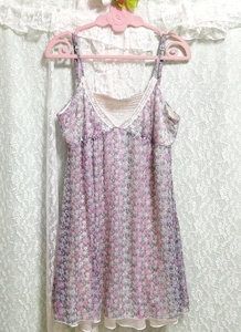 シフォンネグリジェ花柄キャミソールベビードール Chiffon negligee camisole babydoll dress