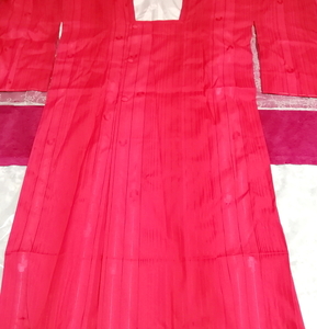 135cm赤紅色半天羽織/和服/着物 53.14 in red crimson/kimono,ファッション&女性和服、着物&振袖