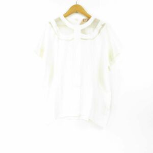  beautiful goods N°21nmero Vent u-no blouse fading te-to silk short sleeves tops eggshell white AM3405A54