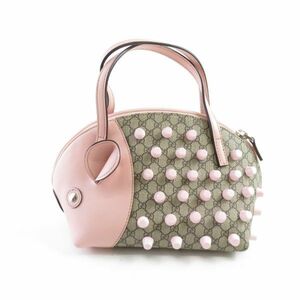 美品 GUCCI グッチ チルドレンズ ZOO (311171) GG ハンドバッグ ピンク レディース AY3931W2