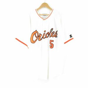 美品 スターター ORIOLES ボルチモア オリオールズ #5 B.ROBINSON ベースボールシャツ ホワイト L 野球 古着 メンズ HU556A71