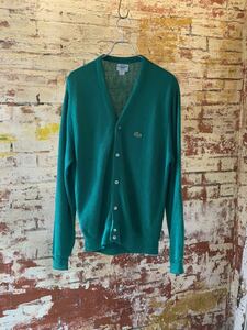 90s IZOD LACOSTE KNIT CARDIGAN MADE IN USA アイゾッド ラコステ ニットカーディガン アメリカ製 USA製 アメトラ トラッド TRAD 80s