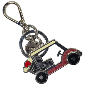 Prada Prada Keyering Key Holder Tharm Charm Motif Logy Metal Metal Silver Multycolor