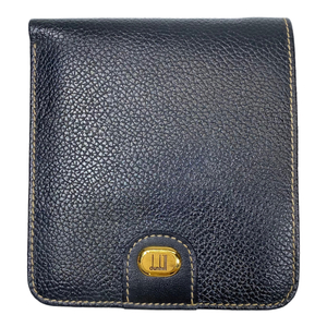 Dunhill ダンヒル 財布 二つ折り財布 折り財布 コンパクトウォレット ロゴ レザー ブラック 黒 ゴールド金具