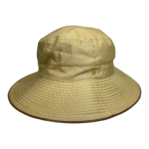 HERMES エルメス バケットハット サファリハット ハット 帽子 Hロゴ ポリエステル ベージュ ブラウン系 (サイズ 57)