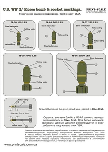 プリントスケール 72-001 1/72 アメリカ空軍 WWII・朝鮮戦争 航空爆弾注意書き