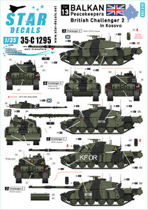 スターデカール 35-C1295 1/35 バルカン半島の平和維持軍 # 13. コソボ ブリティッシュ チャレンジャー 2