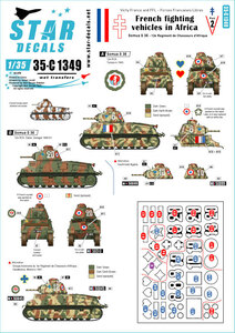 スターデカール 35-C1349 1/35 アフリカにおけるフランスの戦闘車両(ソムア S 35 - 第 12 アフリカ猟騎兵連隊)