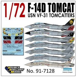 DXMデカール 91-7128 1/72 USN F-14D トムキャット VF-31 Tomcatters