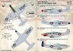 プリントスケール 144-022 1/144 F-51 マスタング 朝鮮戦争の部隊