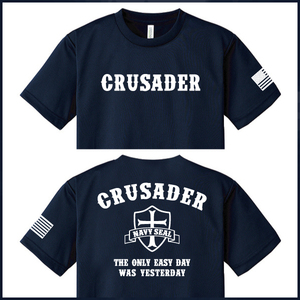 NAVY SEALs CRUSADER ドライＴシャツ（サイズS～5L）紺【品番t316】