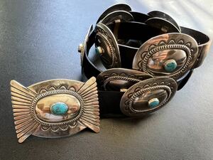 kochiti group .[Joe H. Quintana / Joe * gold tana] Legend artist Conti . belt ultra rare Navajo ho pi Indian jewelry 