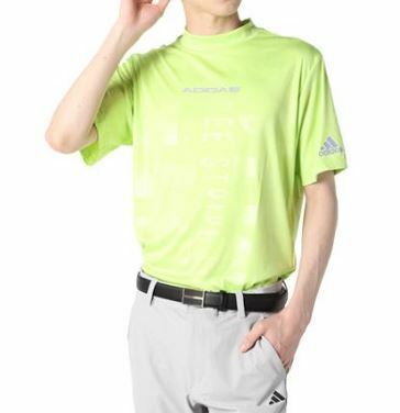 新品♪adidasGOLF(アディダスゴルフ)♪ゴルフウェア 半袖シャツ メンズ エンボスプリント 半袖モックネックシャツ ♪サイズO♪♪