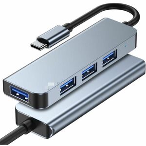 4ポートハブ USB Type-C 4in1 ハブ (USB 3.0 x4) 高速転送 USB3.0 変換アダプタ 薄型コンパクト