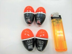 新品 円錐ウキ NEW磯0,G2 4個セット