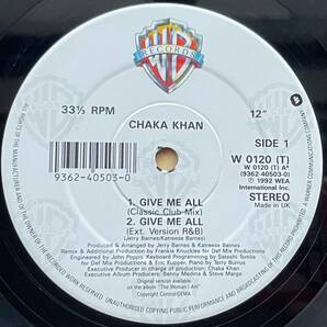 Chaka Khan / Give Me All / The Woman I Am 12inchレコード盤 その他にもプロモーション盤 レア盤 人気レコード 多数出品。の画像3