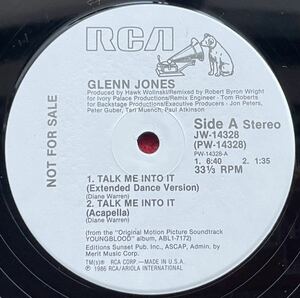 プロモ盤 Glenn Jones / Talk Me Into It 12inchレコード盤 その他にもプロモーション盤 レア盤 人気レコード 多数出品。