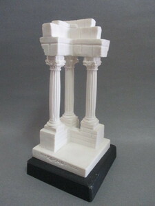 イタリア◆ローマ様式建築の石柱　オブジェ ヴィンテージ 古代ローマ神殿 置物