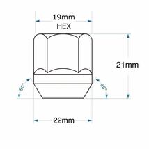 7/16-20 インチサイズ ホイールナット シルバー 19HEX 20個 貫通タイプ 旧車 GM シボレー/キャデラック/ビュイック/ポンティアック_画像3