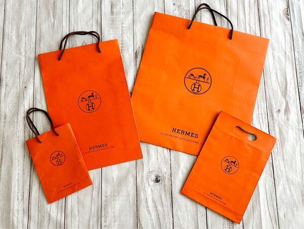 エルメス/HERMES 紙袋 ショ袋 ショッパー/大小4枚セット