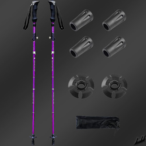 [ видимость выдающийся . лиловый цвет ] треккинг paul (pole) 2 шт. комплект 5 -ступенчатый эластичный тип EVA производства рукоятка уличный ходьба альпинизм начинающий 