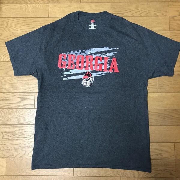 NCAA UNIVERSITY OF GEORGIA MEN’S SHORT SLEEVE T-SHIRTS size-L(着丈72身幅54) 中古(ほぼ新品) 送料無料 NCNR