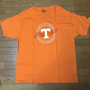 NCAA UNIVERSITY OF TENNESSEE MEN’S SHORT SLEEVE T-SHIRTS (RUSSELL) size-2XL(着丈81身幅62) 中古(超美品) 送料無料 NCNR