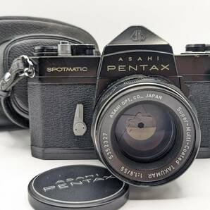 ★レンズ極上★ PENTAX SPOTMATIC SP ブラック / TAKUMAR 1:1.8 55mm 一眼レフカメラ #1215の画像1