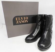 48●a046☆【EU 36】中古美品　エルビオザノン　ショートブーツ　サイドジップ　日本サイズ：約23cm　ELVIO ZANON　現状渡し▲2_画像1