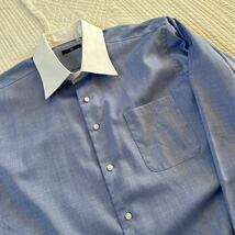 スーツセレクト SUITS SELECT ワイシャツ 長袖 ブルー系 クレリック サイズLL-86表記_画像5