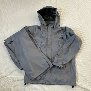 THE NORTH FACE ノースフェイス レインウェアー サイズS表記 グレー 上下セット もちろんゴアテックス GORE-TEX ナイロンジャケット 