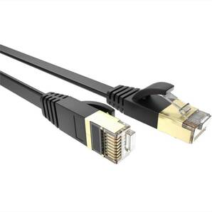 【開封のみ】Postta ★LANケーブル 15M CAT7 フラット カテゴリー７ イーサネットケーブル SSTP SFTP ギガビット 10Gbps 600MHz ブラックの画像7