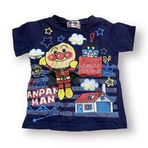 S499 100円スタート ANPANMAN キッズ アンパンマン 80 Tシャツ 半袖 カジュアル ネイビー（紺) コットン 万能 _画像1