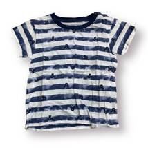 S505 100円スタート UNIQLO（ユニクロ） キッズ Tシャツ 半袖 80 カジュアル ブルー（青）ミッキー ボーダー コットン 万能 _画像1