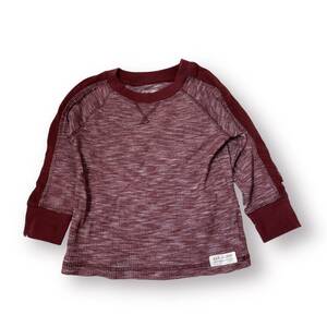 S525 100円スタート キッズ 男の子 90 baby GAP Tシャツ 長袖 カジュアル ブラウン（茶）無地 万能 