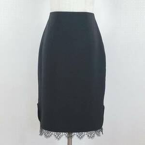 Z0019 FIGARO Paris Figaro Paris lady's bottoms tight skirt knees height race 36 size S size black black plain elegant on goods 