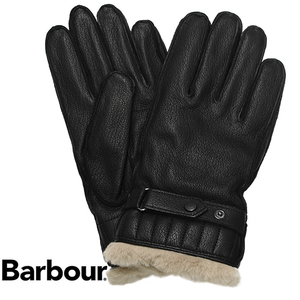  Bab a-Barbour glove gloves men's leather black size M MGL0013 BK11 new goods 