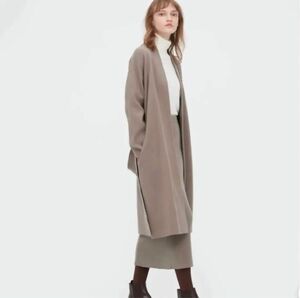 ユニクロUNIQLO＊完売品＊スフレヤーンベルテッドニットコート（スムース）