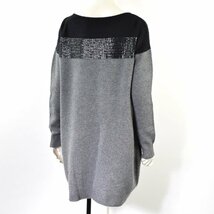 1242-23R0157★theory luxe セオリーリュクス★ウールカシミヤスパンコールニット 40 グレー ブラック_画像4