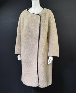 5000-II00176* Snidel SNIDEL * look s from .. umbrella . transmitted no color boa coat 0 ivory! leather style piping 35200 jpy 