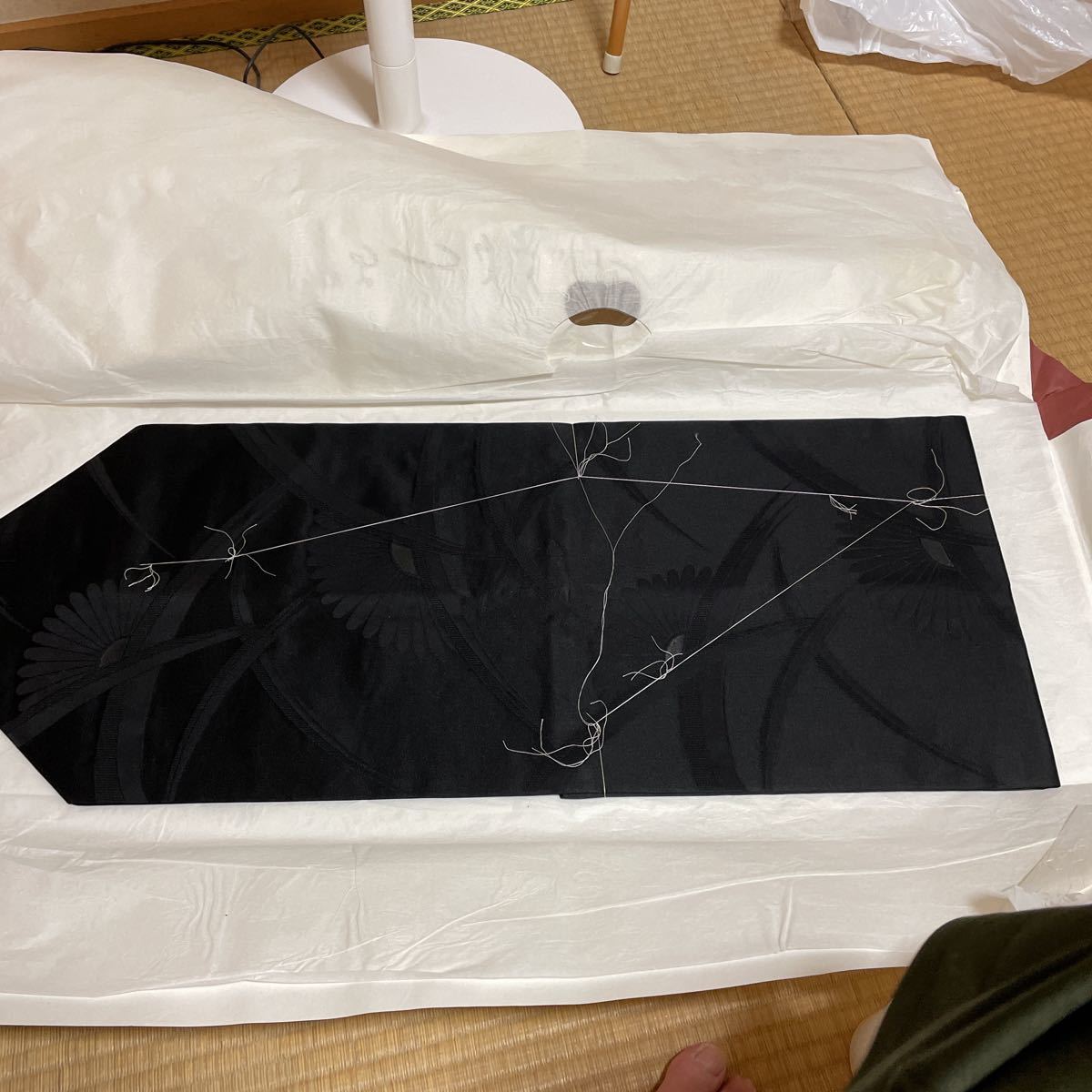 着物の帯　喪服　未使用　しつけ糸付き