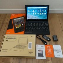 Amazon Fire HD 10 (2021) 第11世代 黒 32GB + Bluetoothキーボード付きカバー セット_画像1