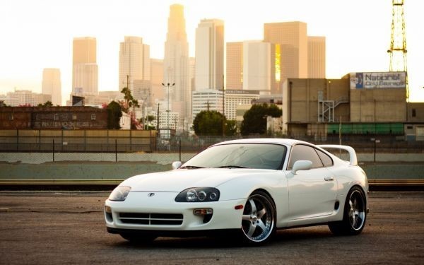 Toyota Supra A80 4th generation (2nd generation in Japan) White 1993 Painting style wallpaper poster Wide version 603 x 376mm (Peelable sticker type) 001W2, Automobile related goods, By car manufacturer, Toyota