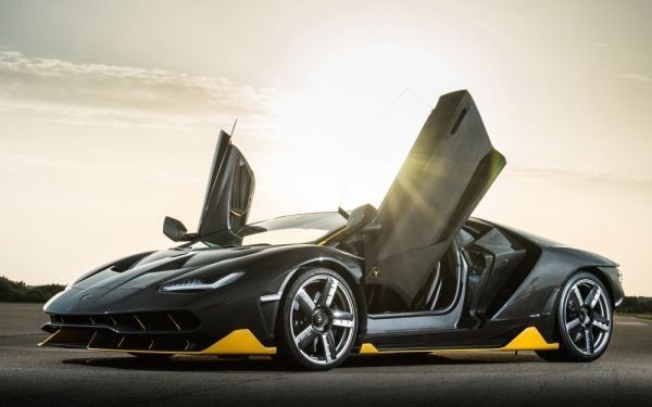 Lamborghini Centenario LP770-4 Schwarzer Malstil, neues Material, Tapetenposter, breite Version, 603 x 376 mm (abziehbarer Aufklebertyp), 001W2, Auto, Motorrad, Automobilbezogene Waren, Andere