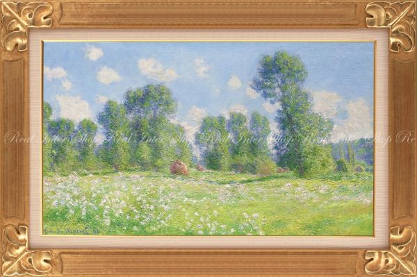 [Full-size version/frame print] Claude Monet Giverny Spring Effect 1890 Wallpaper Poster Extra Large 879 x 585mm Peelable Sticker 007SGK1, painting, oil painting, Nature, Landscape painting