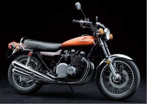 カワサキ 900-RS Z1 1972年 ゼットワン 名車 バイク 絵画風 壁紙ポスター A2版 594×420mm（はがせるシール式）005A2