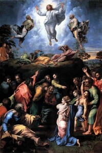 Art hand Auction [Version pleine grandeur] Raphael Santi Transfiguration du Christ 1518-20 Dadiani Palace Museum Papier peint Poster extra large 576 x 868 mm Autocollant 003S1, peinture, peinture à l'huile, portrait