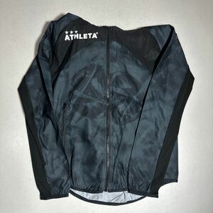 アスレタ athleta 黒 ブラック 柄 フットサル サッカー フード付 ウィンドブレーカー