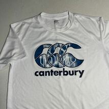 カンタベリー CANTERBURY 白 ホワイト ビッグロゴ ラグビー ドライシャツ プラクティスシャツ Lサイズ_画像2